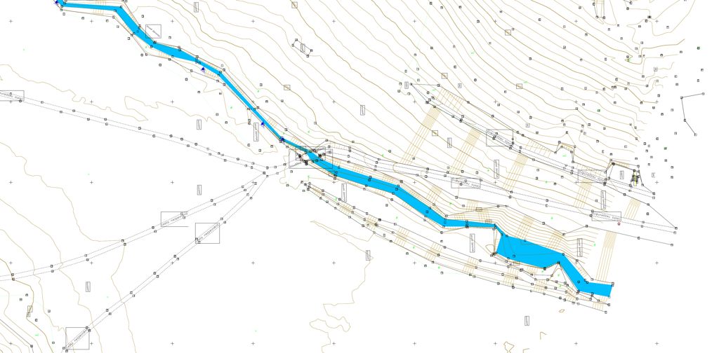 Ukázka - polohopis a výškopis v měřítku 1:500